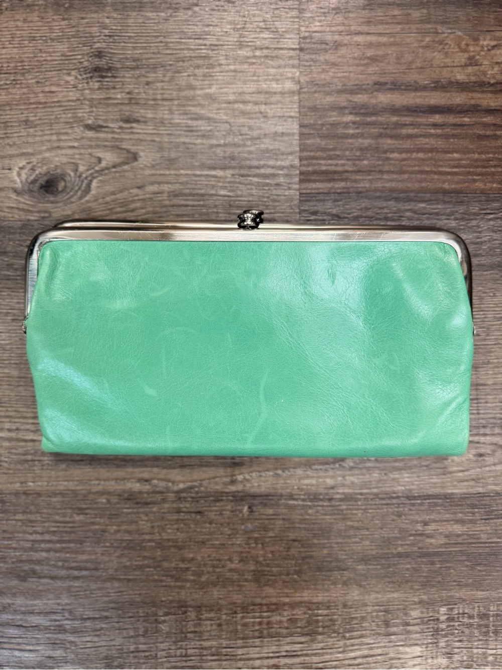 Hobo International Lauren Mint Clutch Leather Double Kiss Wallet - Picture 2 of 3